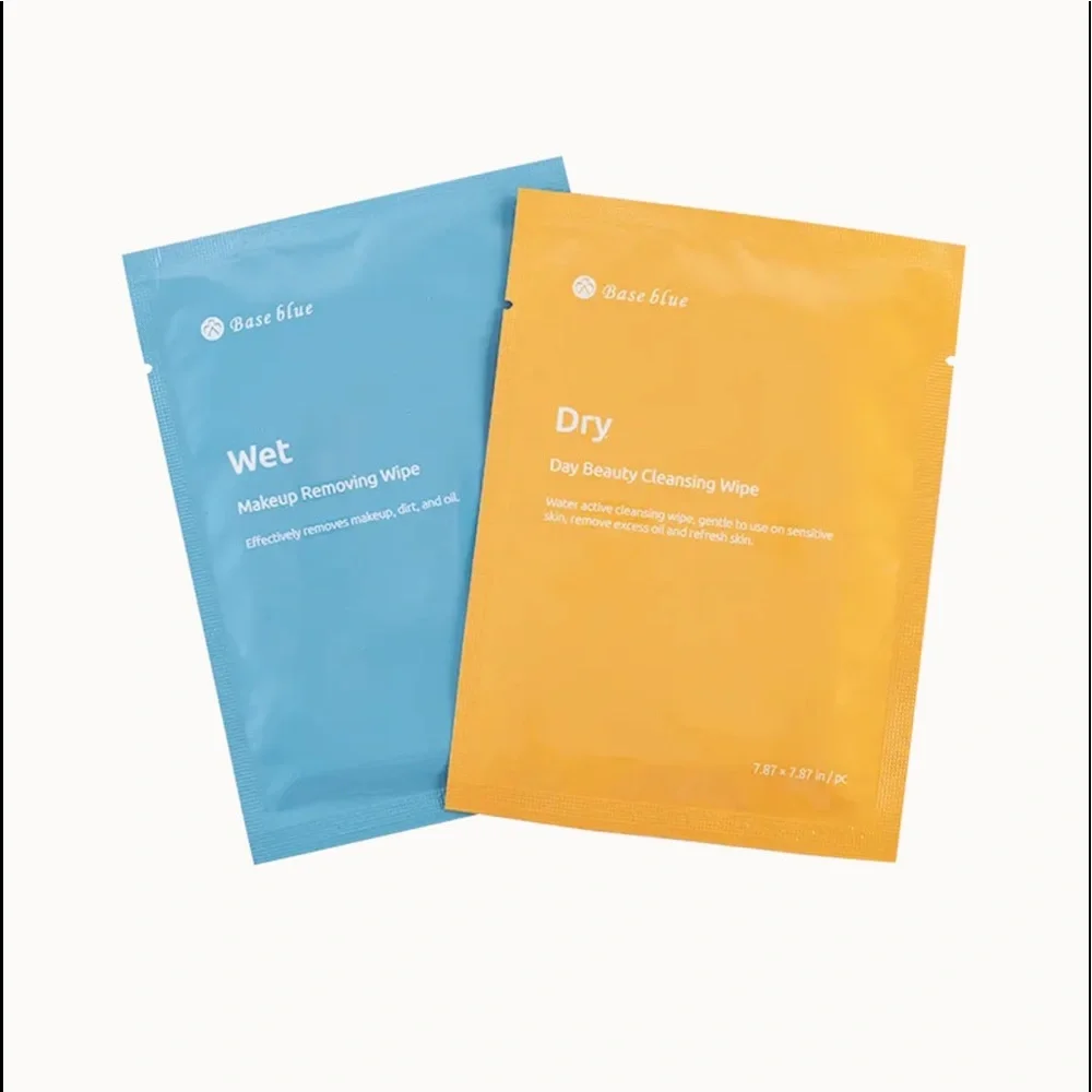 BASEBLUE COSMETICS | Dry and Wet, Dual Action Facial Cleansing Wipes